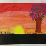 beautiful sunset painting